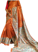 TUSSAR SILK PRINT SAREE